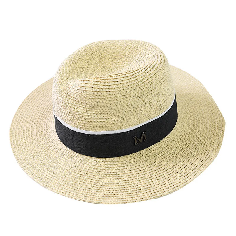 

Vintage Straw Hat Panama Fedora Men's Sunhat Women Summer Beach Sunshade Cap Chapeau Cool Jazz Trilby Cap