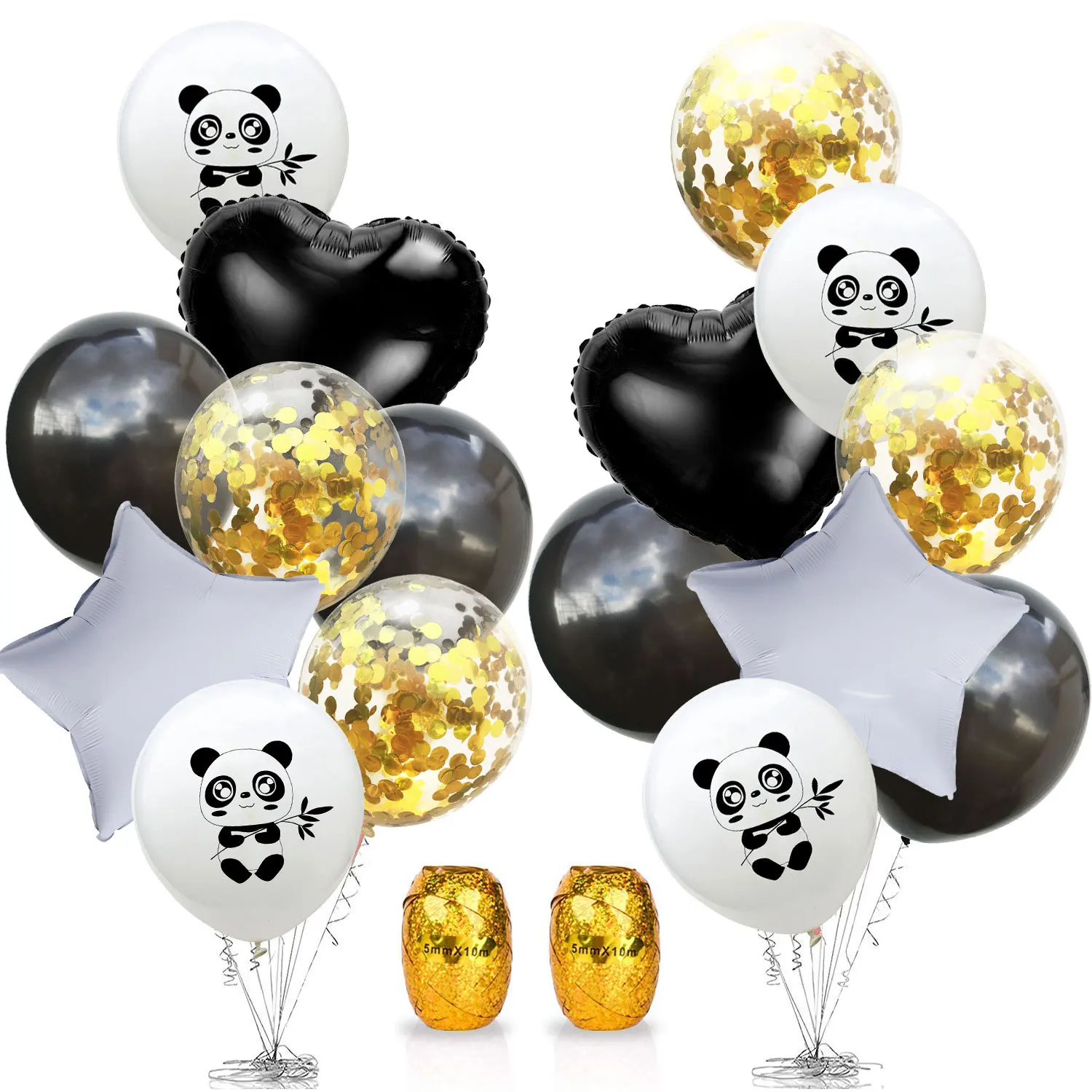 

ZLJQ Lovely Panda Balloons Banner Garland For Baby Shower Kids Girls Boys Birthday Cartoon Jungle Animal Party Supplies Decor