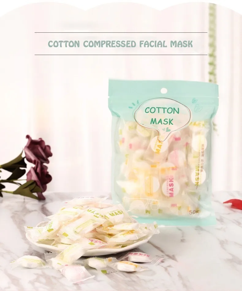 

Compressed Face Pure Cotton Mask Disposable Facial Papers Natural DIY Mask 50pc/pack