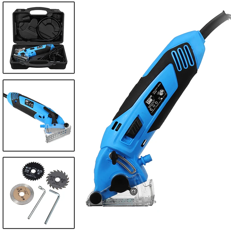 

Blue 220V 400W Mini Saw Metal Saw Cutting Multi-function Power Tool Set Quick-loading Multi-function Swing Saw Woodworking Tool