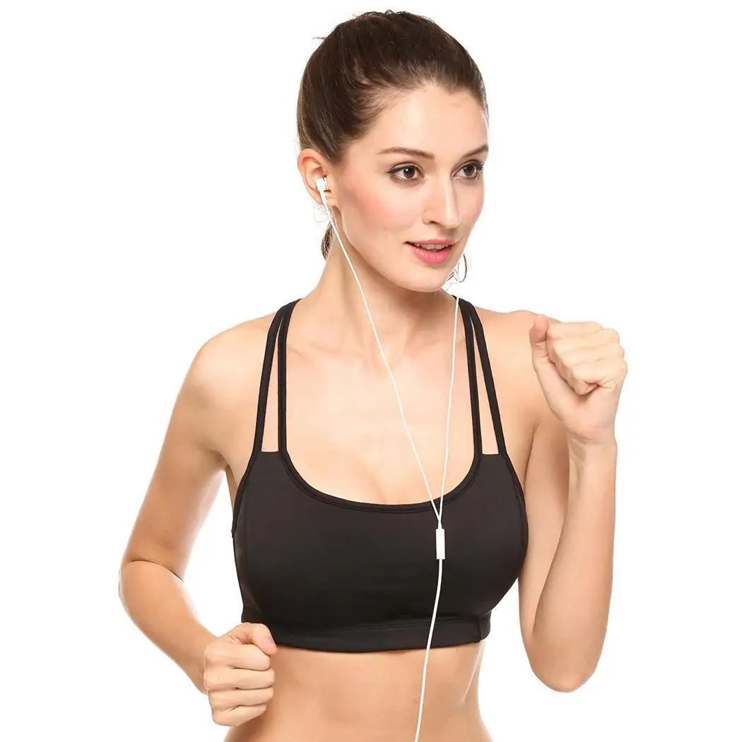 Women Sports Solid Pullover Yoga Bra High Impact For Workout Yoga