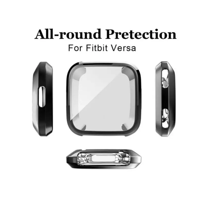 

EastVita Replacement Protective Cover Frame For Fitbit Versa Silicone Ultra Thin TPU Shell Case Screen Protector Frame Cover r15