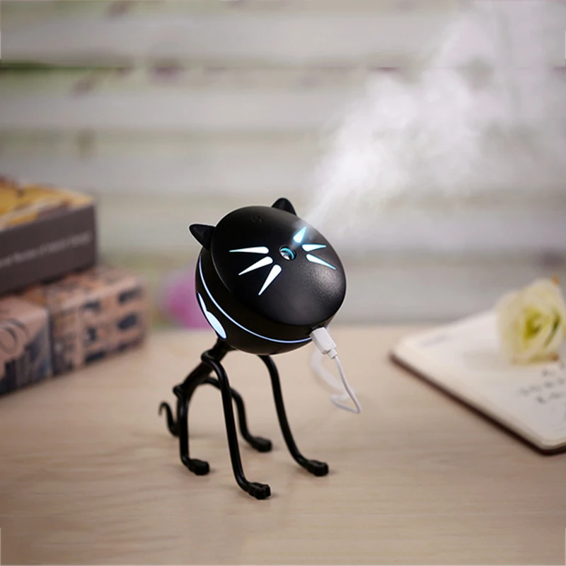 HOME 150ML портативный милый кот USB светодиодный светящийся увлажнитель воздуха с