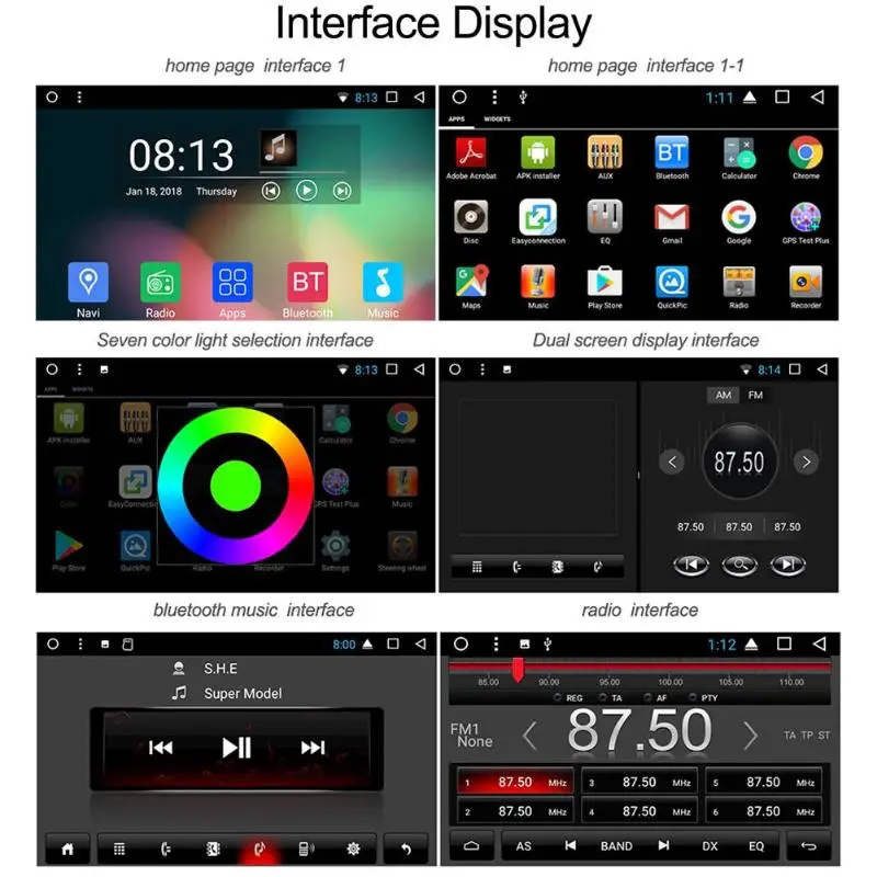 Top 9in 4G WiFi Bluetooth Android Car Stereo MP5 Player FM/AM Radio USB GPS 5