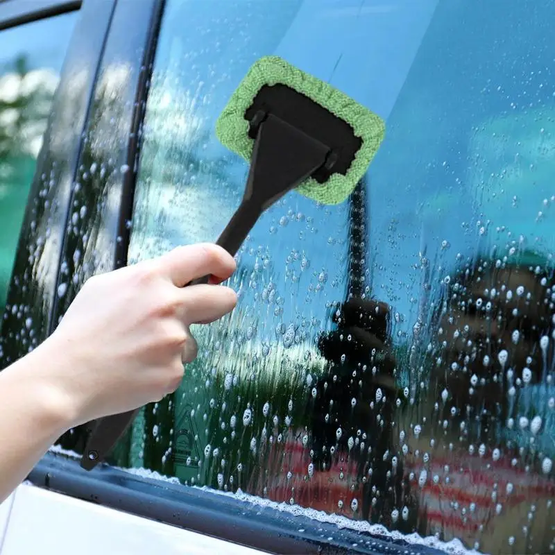 Microfiber Auto Window Cleaner Brush Long Handle Cleaning Brushes for Car Washable Brush