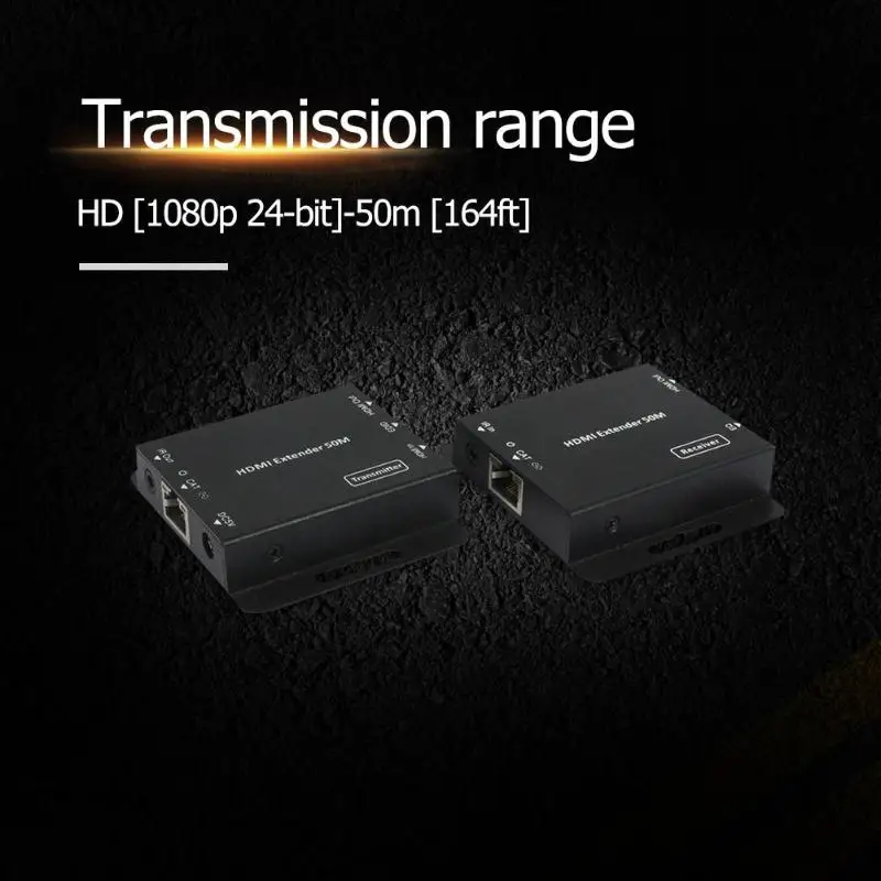 

E50C HDMI Extender 1080P HDMI RJ45 Network Cable Signal Extender Ethernet Lan Transmitter Receiver Sender Adapter 5.0V/P-P