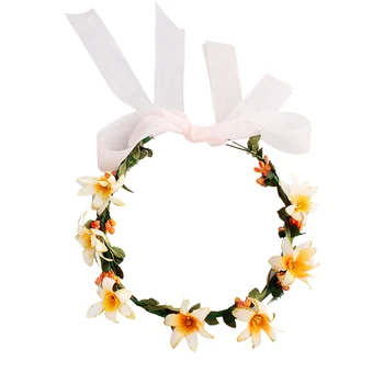 

1pc Garland Flower Decorative Rattan Morning Glory Wreath Hairband Headband Circlets for Bride Bridesmaid Women