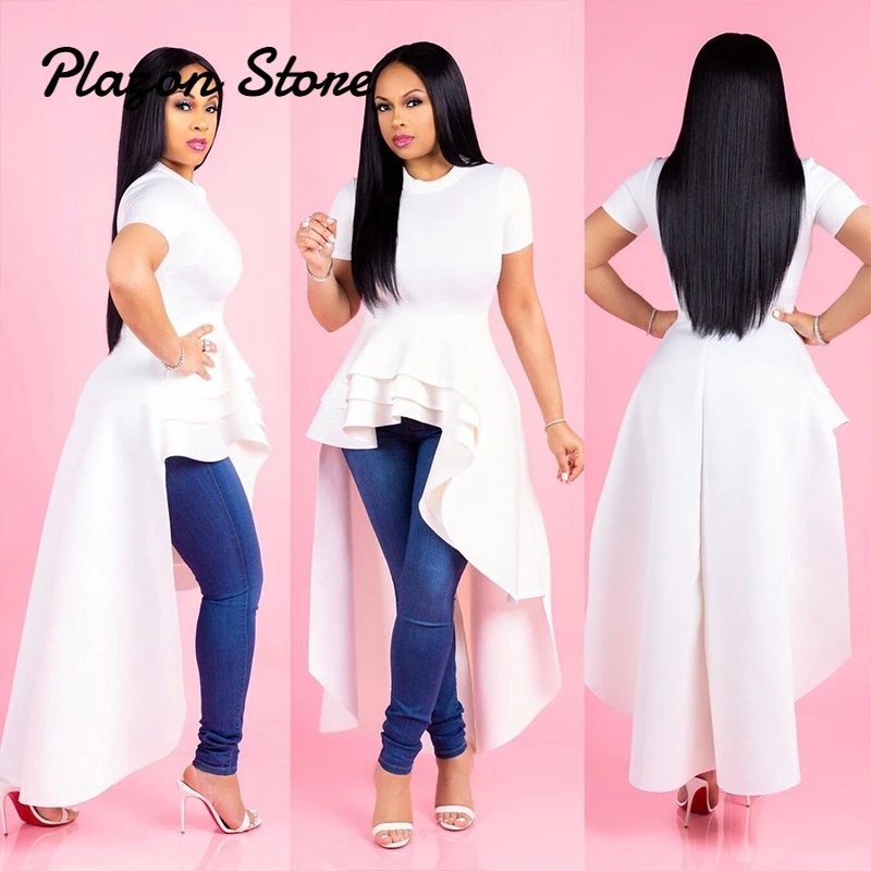 

5XL Fashion Party Irregular Ruffled Elegant Sexy Dresses Party Night Club Dress 2018 Black Pink Yellow Blue Dresses 5XL