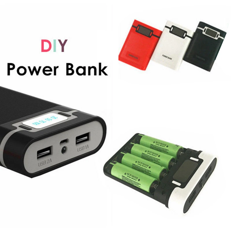 1Pcs Battery Case Power Bank Box DIY Kit 4x18650 Dual USB Ports LED Display 1Pcs Battery Case Power Bank Box DIY Kit 4x18650 Dual USB Ports LED Display