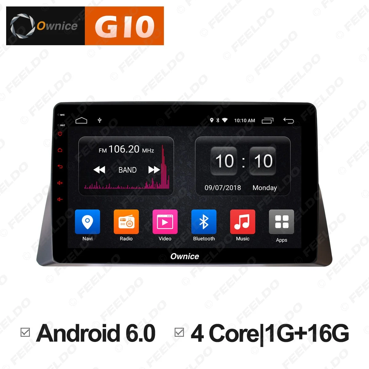 

FEELDO 10.1" 2.5D Nano IPS Screen Android 6.0 Octa Core/DDR3 2G/32G/4G LTE Car Media Player For 8th Accord 2008-2016 (1din)