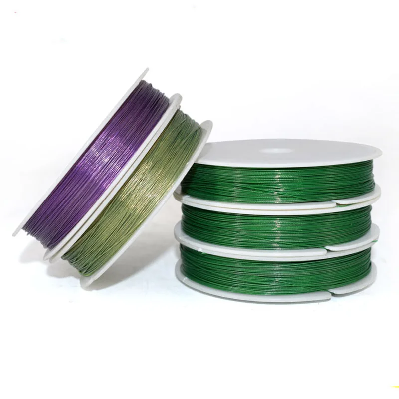 

Thin Steel Wire 100M/Roll 0.45mm Silver Black Red Color Coated Steel Beading Cord Thread Rope String DIY Jewelry Making Finding