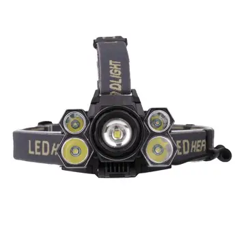 

Super Bright 5 LED Headlamp USB Rechargeable Cycing Waterproof Flashlight