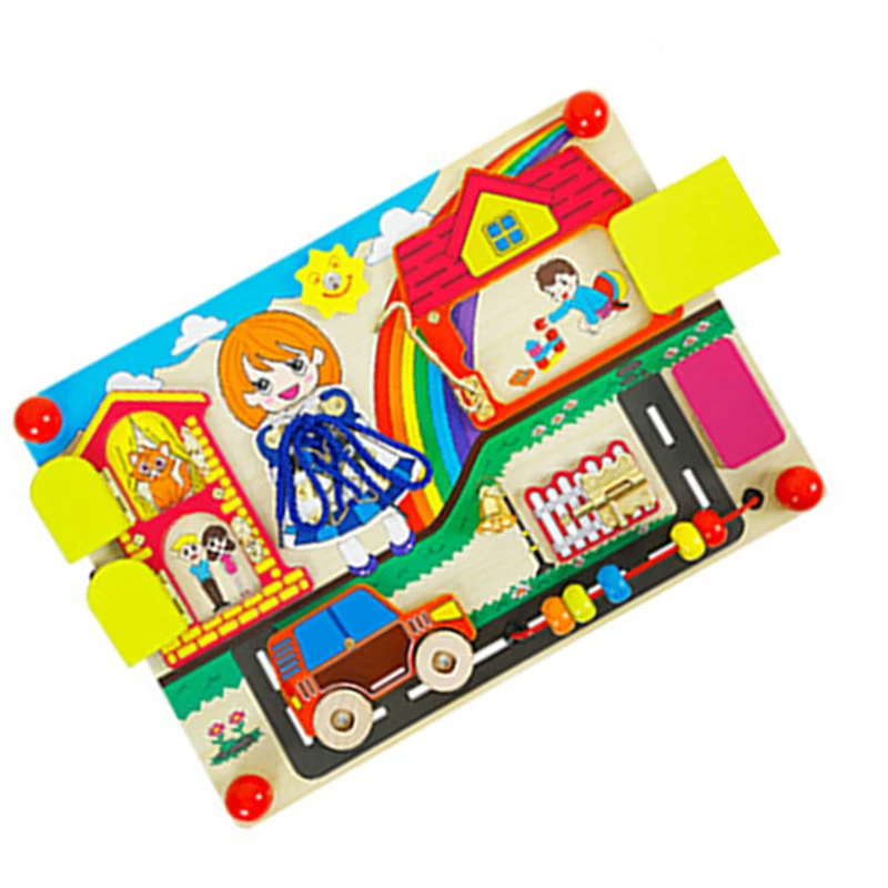 

Popular Baby Activity Lock Latches Board Sensory Basic Skill Learning Toy Gift