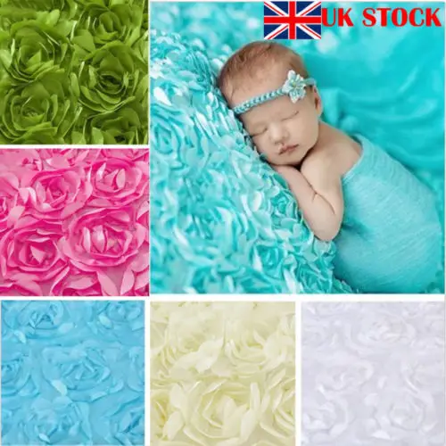 

Infant Newborn Baby 3D Flower Photography Blanket Props Rug Photo Milk White Flower Backdrop Blanket