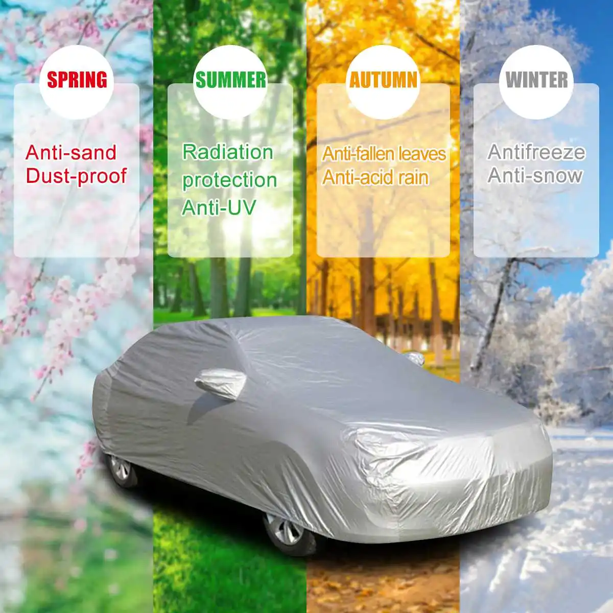  M/L/XL/XXL Universal Full Car Cover Anti Rain Snow Ice Waterproof Dustproof UV Outdoor