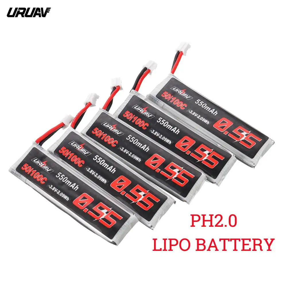 Оригинальный аккумулятор URUAV 3 8 В 550 мАч 50/100C 1S HV 4 35 V PH2.0 для Emax Tinyhawk Kingkong/LDARC