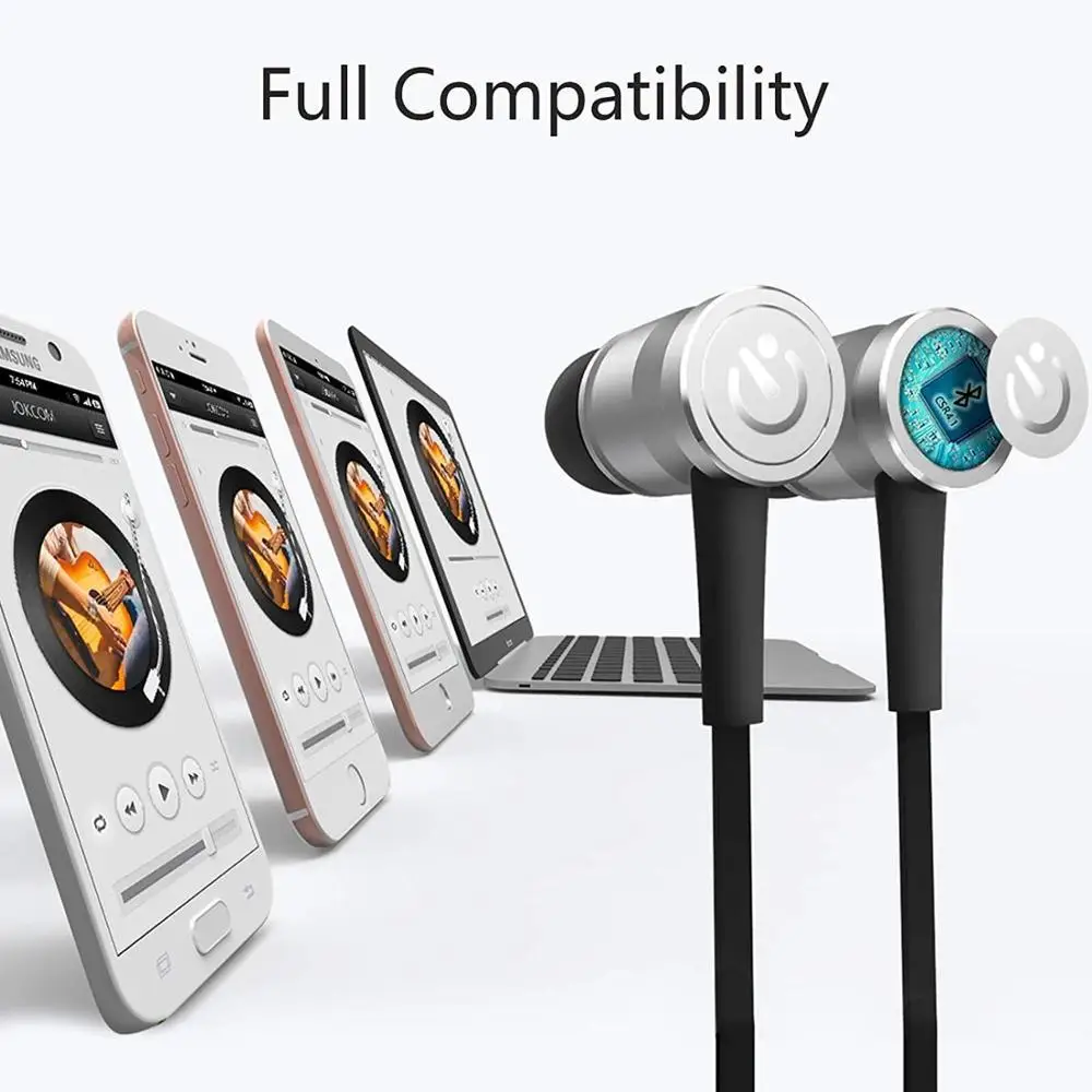 Sports Earphones Mobile Phone Wearable Megnatic Smartphones Bluetooth Wireless Earbuds With Microphones Smart Devices No Noise