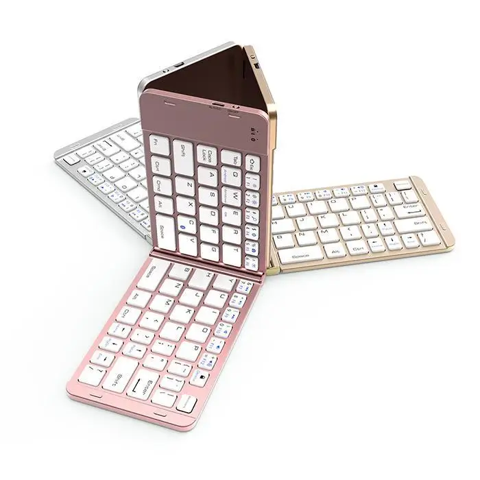 

Folding Bluetooth Keyboard Rechargeable Portable BT Wireless Foldable Mini Keyboard with Touchpad for Tablet Cell Phones