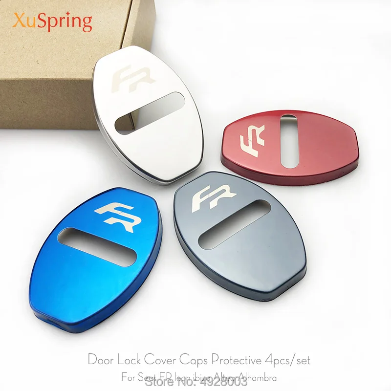 

Free Shipping Door Lock Caps Protective Cover Fit For Seat FR leon ibiza Altea Alhambra Car Styling 4pcs/set