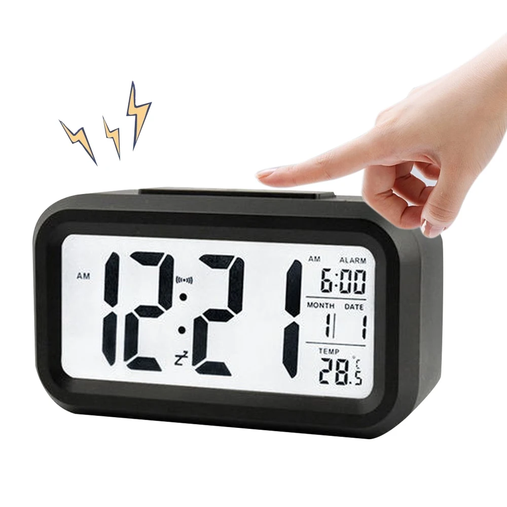 1 шт. светодиодный цифровой будильник электронные умные часы с подсветкой Дисплей температуры и календаря функция повтора будильника