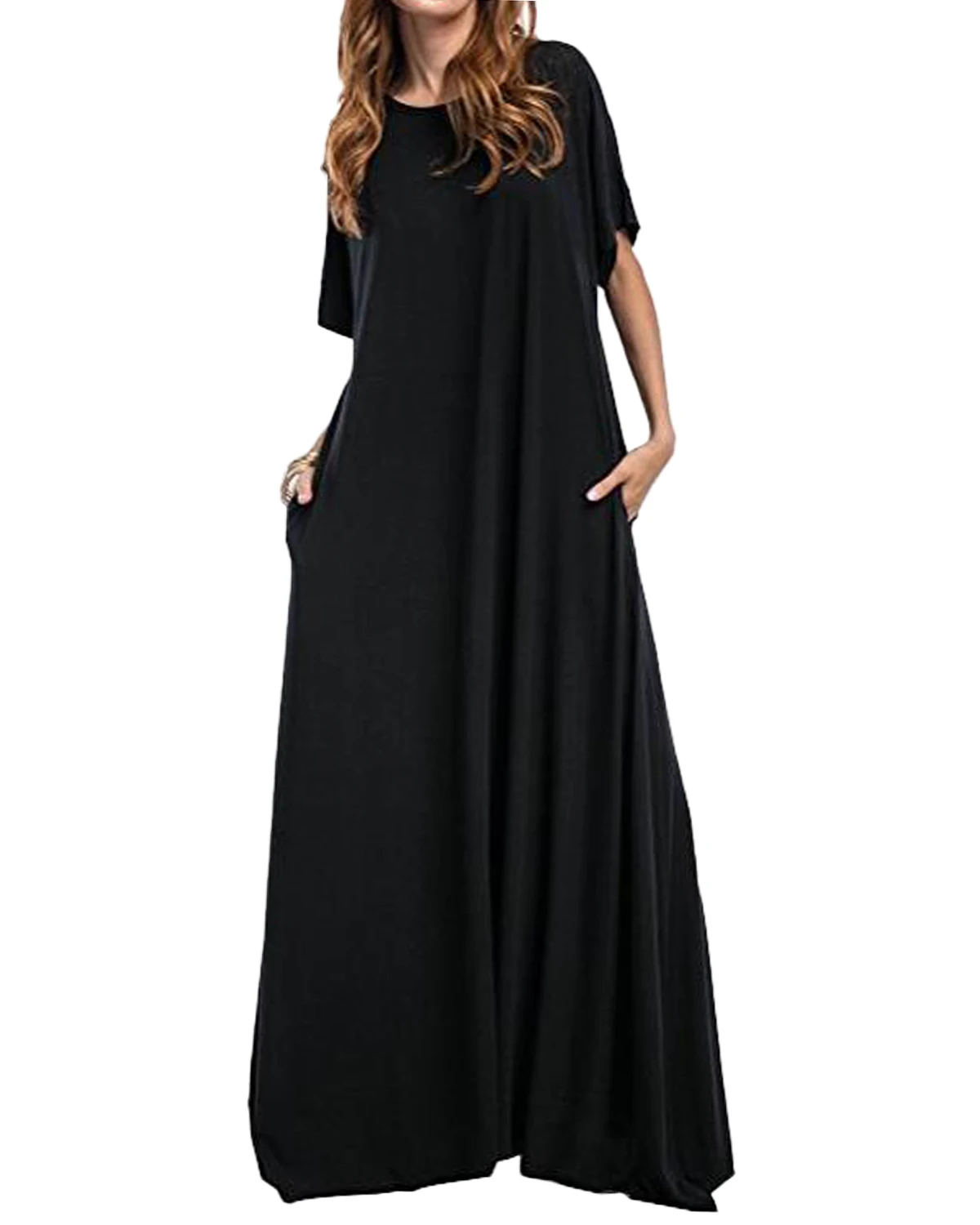 Летнее платье Zanzea, сексуальное женское однотонное платье с круглым вырезом, повседневные свободные макси Вечерние длинные платья бодикон размера плюс 3XL