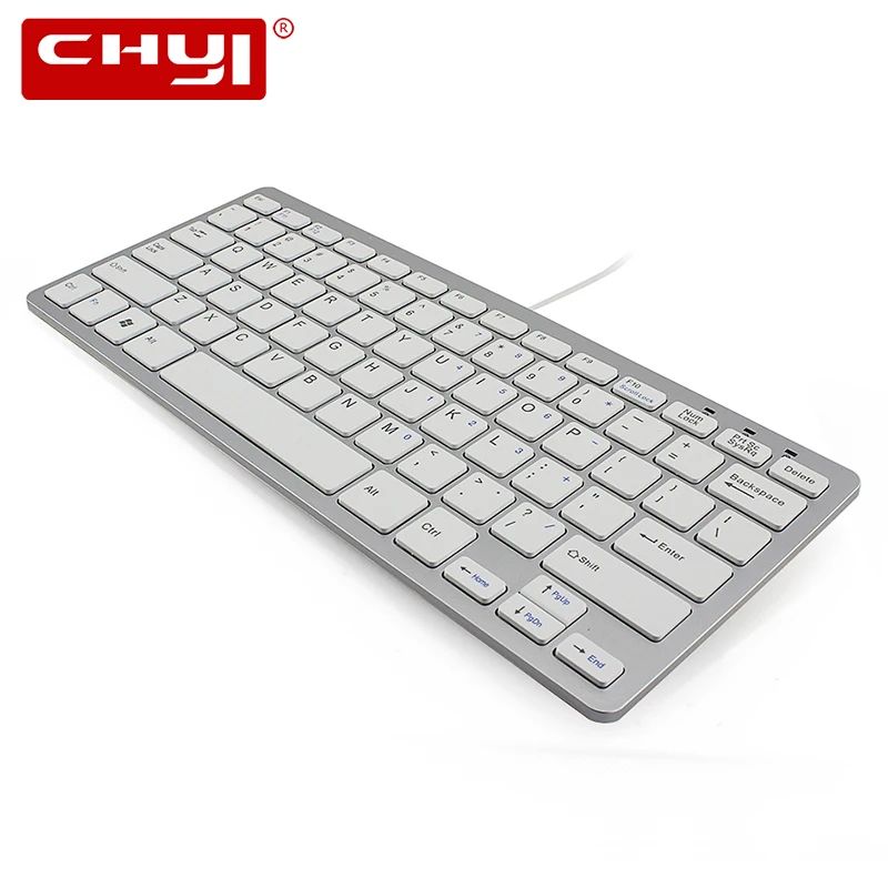 CHYI Mini 78 Keys Ultra Thin USB Wired Keyboard Portable Slim Ergonomic