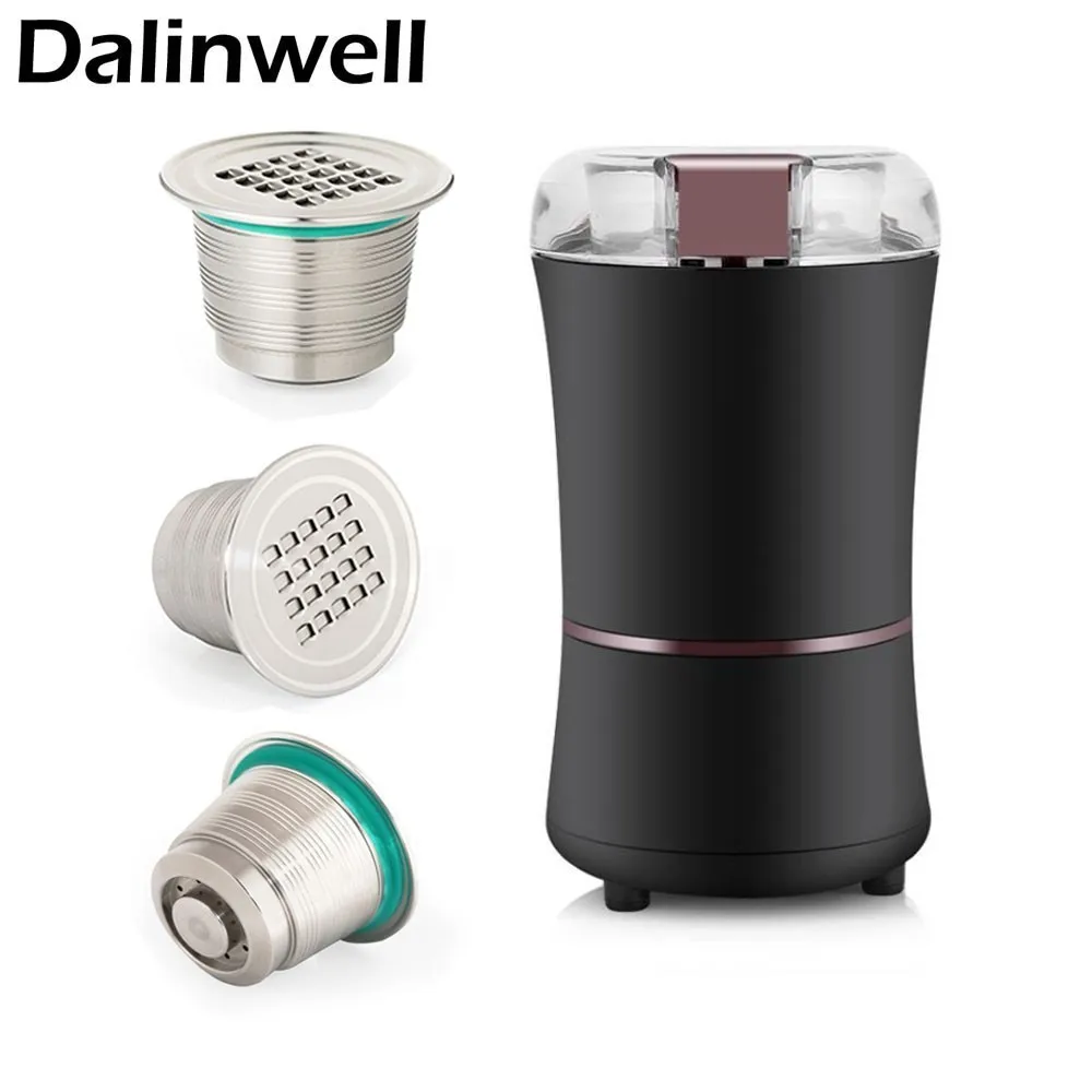 

1 Pod 1 Grinder Reusable Stainless Steel Nespresso Capsule 400W Electric Coffee Mill Grinder Beans Spices Nuts Grinding Machine