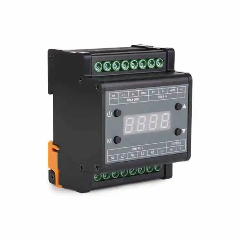 

CLAITE AC90-240V 3 Channels DMX LED Triac Dimmer Controller for Strip Lighting Adopts Industrial Grade MOS Transistor