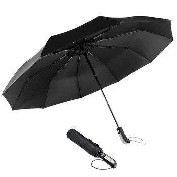 

Travel Umbrella Large Umbrella Windproof Waterproof,Compact Folding Black Umbrella For Travel,Auto Open Close Umbrella In 1 Se