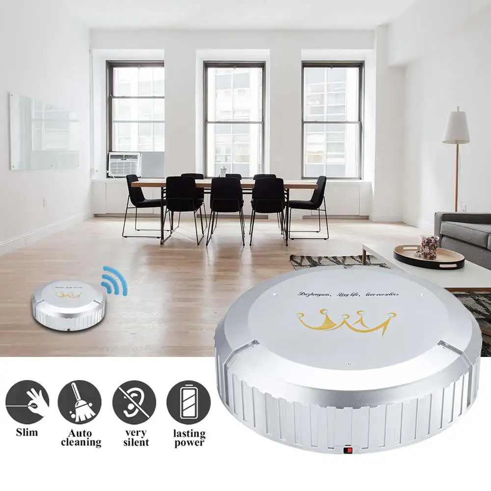 Auto Floor Vacuum Cleaner Home Smart Robotic Mop Cleaning Robot Auto Cleaner Sweeper Intelligent Household Sweeping Gold/Silver Auto Floor Vacuum Cleaner Home Smart Robotic Mop Cleaning Robot Auto Cleaner Sweeper Intelligent Household Sweeping Gold/Silver
