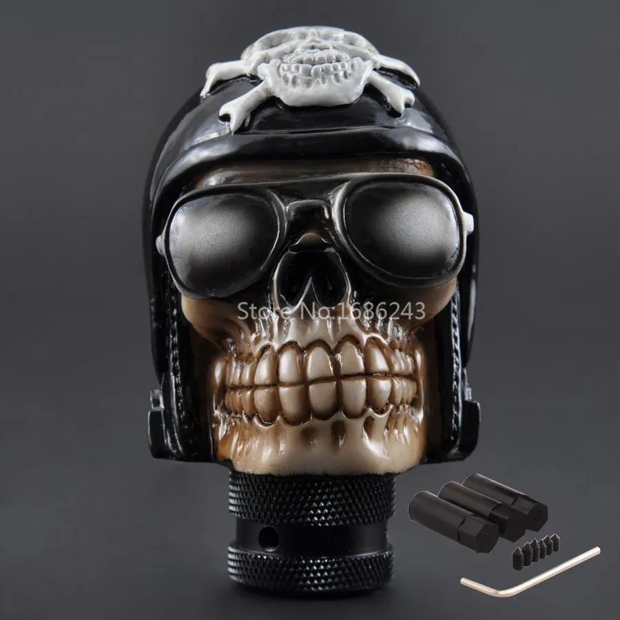 

Car Auto Skull Pilot Gear Shift Knob lever Stick Gears Rally Racing Shifter for Manual Transmission Cars SUV Pickup Offroad