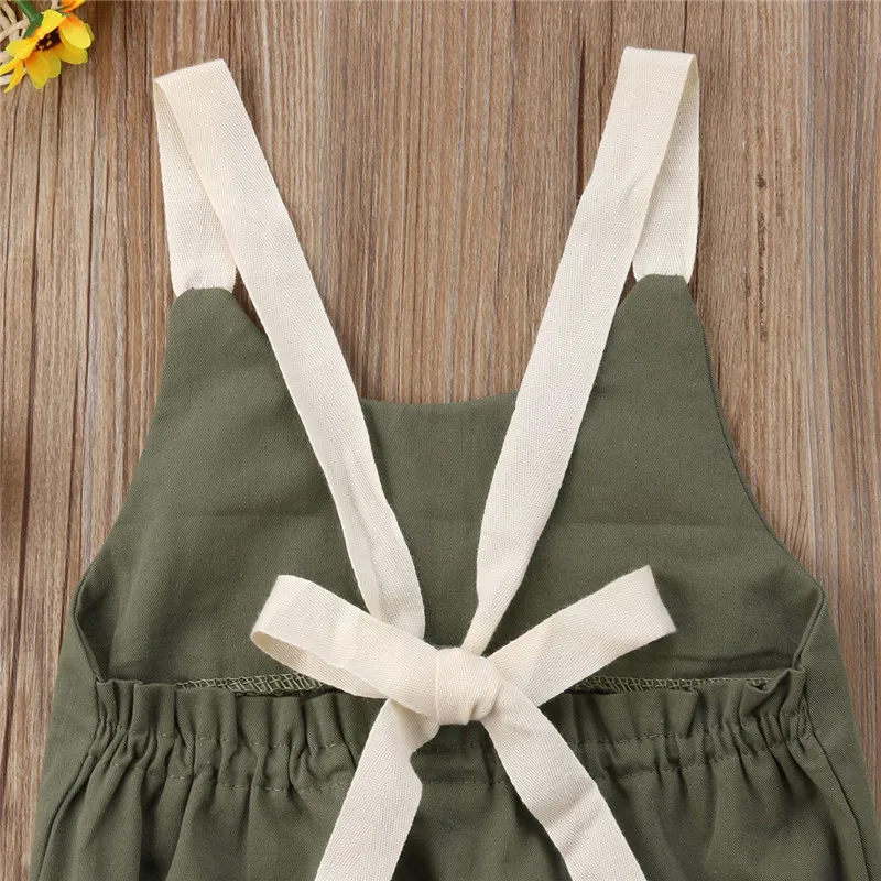 Toddler Baby Girl Summer Bowknot Romper Infant Backless Romper Sleeveless Bebes Jumpsuit Outfit 0-24Month New Born Baby Clothing