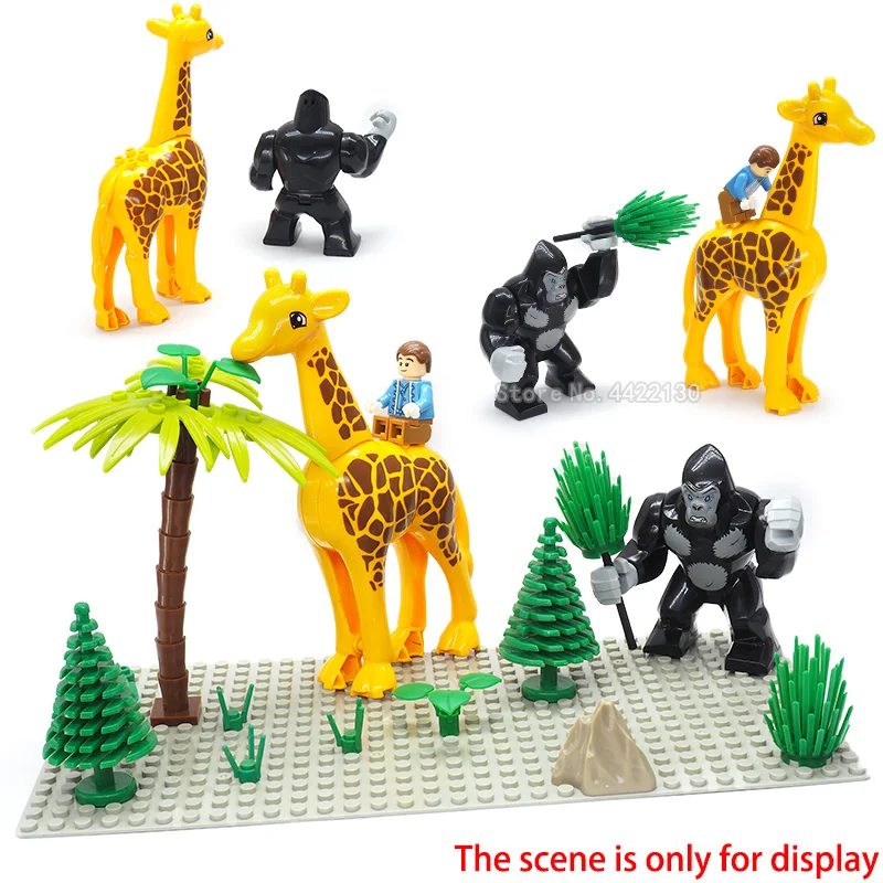 

Building Blocks Small Particles With Legoinglys City Forest Zoo Series Orangutan Giraffe Assembly Model Give Children Toys Gift