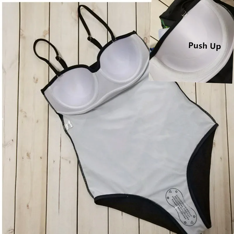 Push Up Swimsuit One Piece Large Size Swimwear Female Swimming Suit for swimsuits Plus Trikini 2019 Badpak Red Floral Print XXL