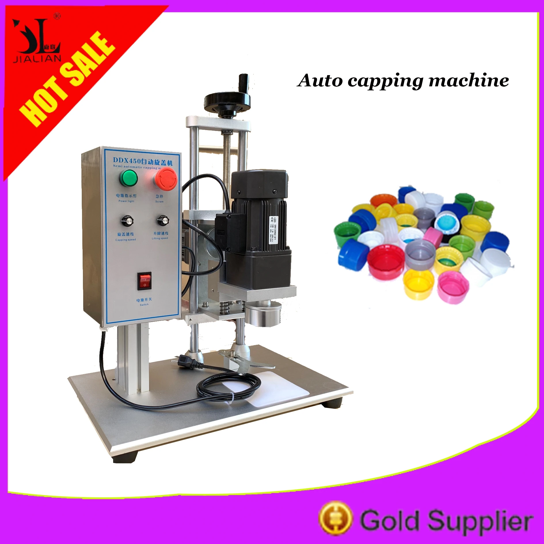 

Free Shipping Desk Automatic Capping Machine Round Caps,capping Diameter 10-50mm Screw Capper Machine Bottle Cap Lid Electric