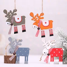 Деревянный кулон олень Снеговик кукла дерево рождественское декоративная подвеска Navidad украшения Новогодний Рождественский Декор для дома