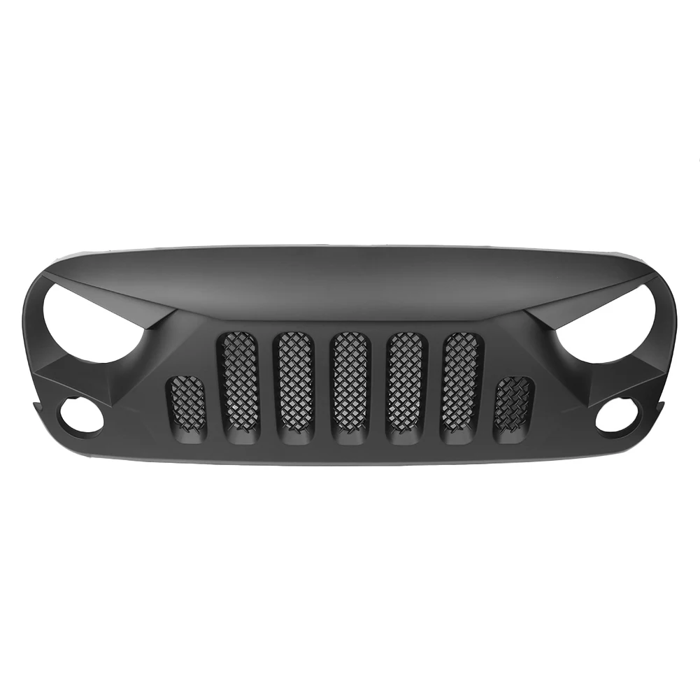 Передняя решетка сетки гриль для Jeep Wrangler JK 2007 2008 2009 2010 2011 2012 2013 Черный ABS Пластик