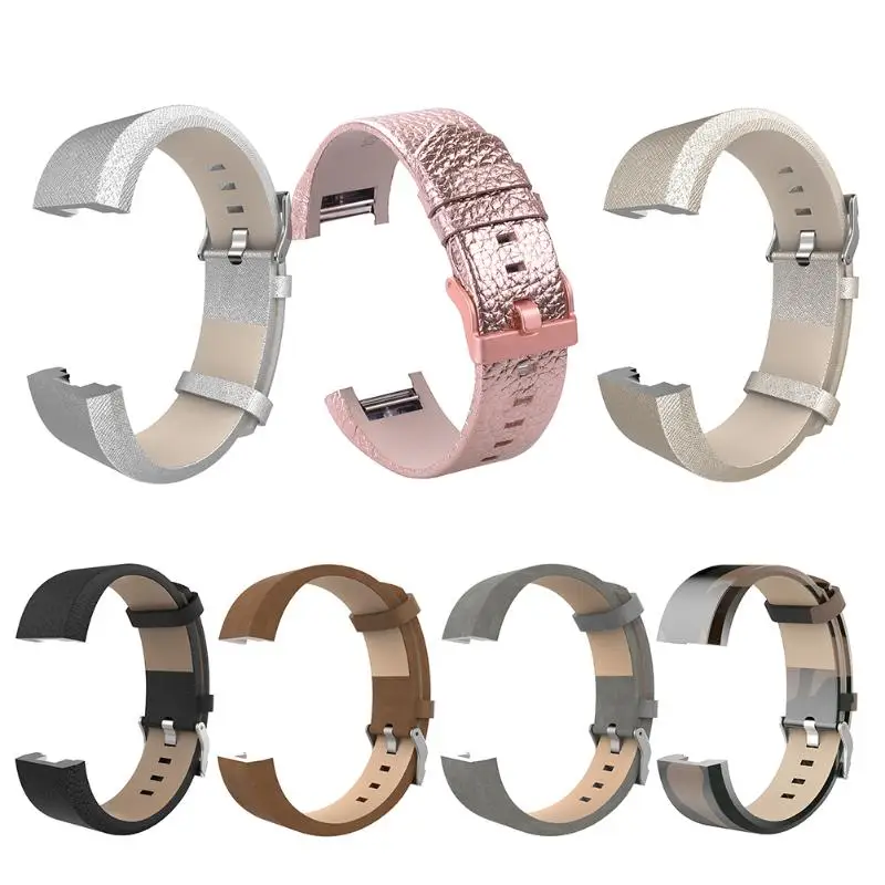 

Replacement Wristband Strap for Fitbit Charge 2 Genuine Leather Bracelet Band smart heart rate track replace strap 6-8.2 inch