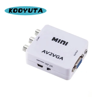 

Mini HD 1080p AV2VGA Video Converter adapter Box AV RCA CVBS to VGA Video Converter PC HDTV Converter High with 3.5mm Audio