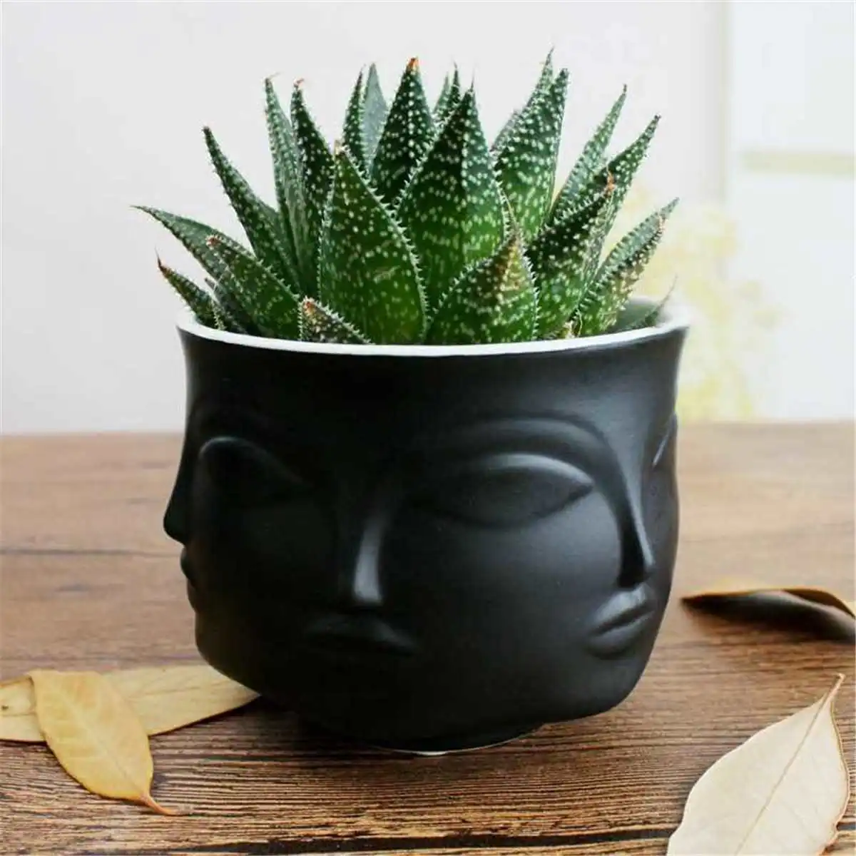 

Black Ceramic Vase Flower Pot Planters Man Face Flower Vase Home Decoration Nordic Minimalist Ceramic Abstract Vase Art Craft