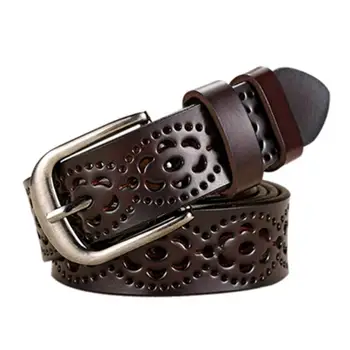 

Brand New High Quality Women Belt Metal Buckle Brown Leather Belt Breathable Elegant Women's Accessories Length 105/110/115cm
