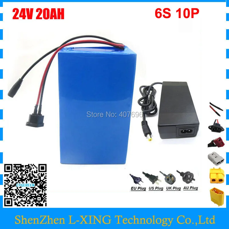

500W 6S 24V Battery Pack 25.2V 20Ah 18650 Battery Rechargeable Battery For GPS Navigator/Camera/Golf Car/Electric Bike/LED/Light