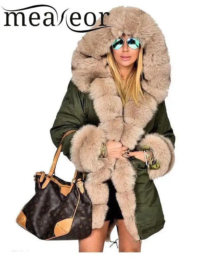 

Meaneor Winter Women Hooded Coat Casual Long Sleeve Wrap Fleece Overcoat Patchwork Overcoat Waist Drawstring Slim Autumn Outwear