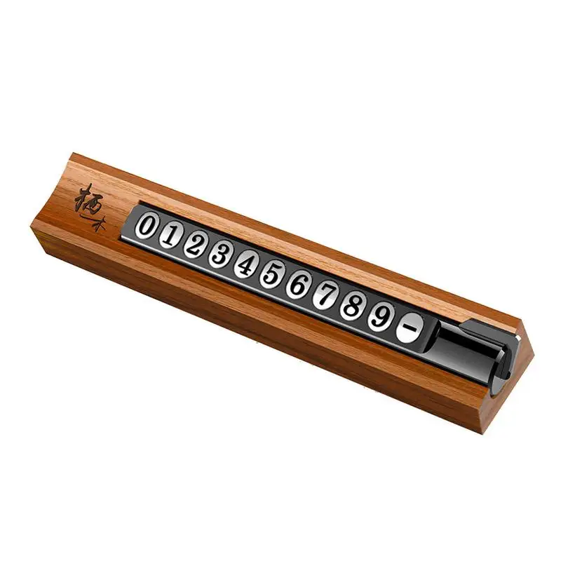 

Solid Wood Parking Sign Car Temporary Moving License Plate Innovative Car Mobile Phone Number Plate Telephone Temporary Stop Sig