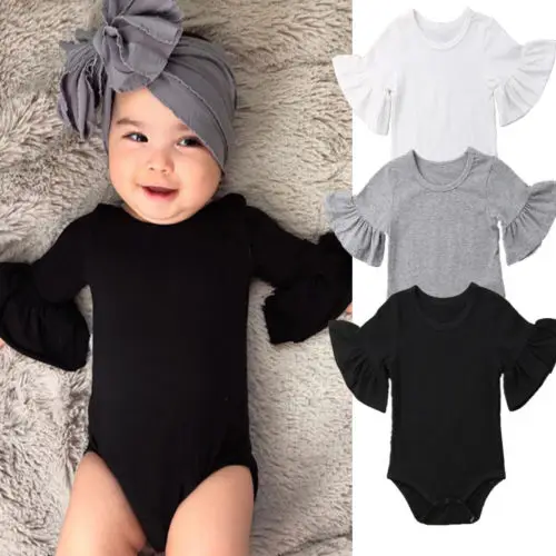 

Summer Cute Newborn Baby Girl Clothes Bodysuits Jumpsuit Short Sleeve Ruffles Cotton Outfits Sunsuit Clothing Baby Girl 0-24M