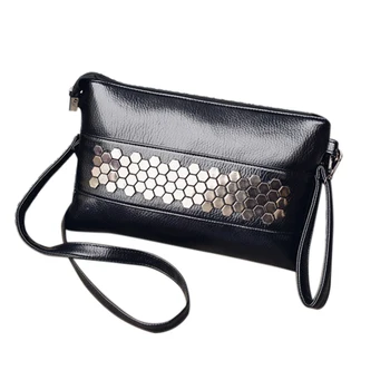 

new fashion casual women PU leather rivet pack envelope package evening clutch shopping bag ladies shoulder bags