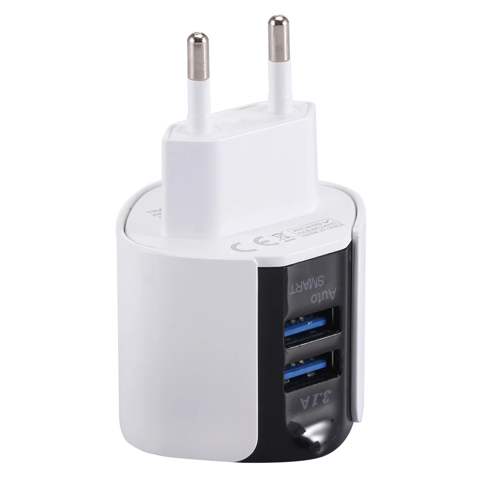 Горячие предложения 3.1A двойной Usb синий светодиодный свет телефон зарядное