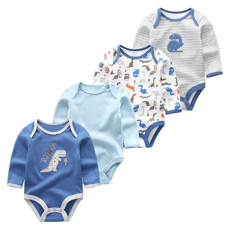 

2019 4PCS/Lot Boys Clothing Unisex Rompers Baby Girl Clothes Roupa de bebe Cotton Baby Boy Clothes Full Sleeve Unicorn Newborn