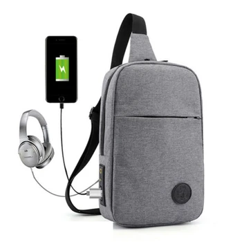 

Men Backpack Molle Tactical Sling Chest Bag USB Charging Sports Crossbody Handbag Creative Men Shoulder Bag Sling Chest Pack