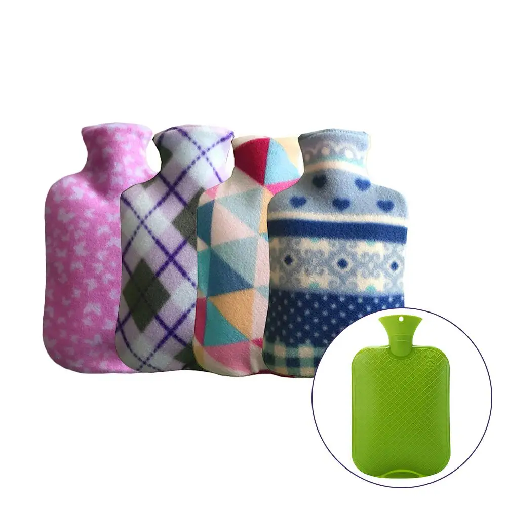 

2019 New Large One Side Fleece Cloth Cover For 2000ML Hot Water Bottles Explosion-proof Rubber Hot Water Bottle Removable